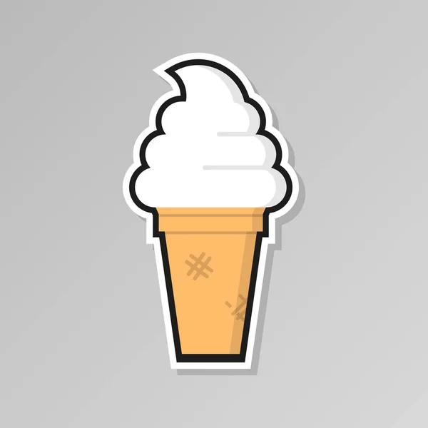 Icono Helado Ilustración Vectorial Diseño Plano — Archivo Imágenes Vectoriales