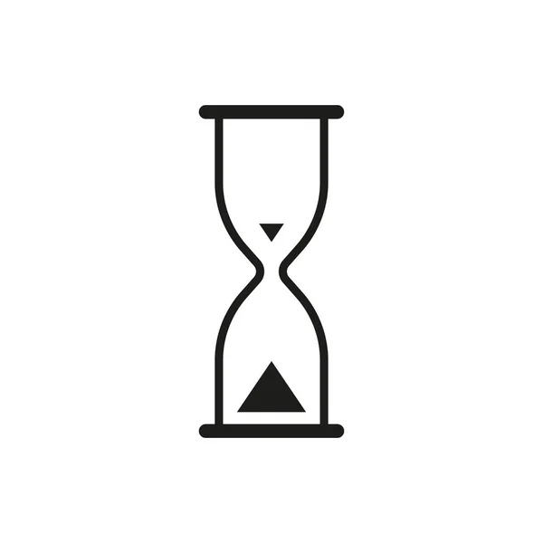 Icono Reloj Arena Ilustración Vectorial Diseño Plano — Vector de stock