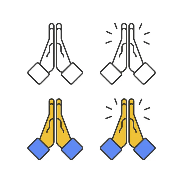 祈りなさい 手のアイコン 平面設計におけるベクトル図 — ストックベクタ