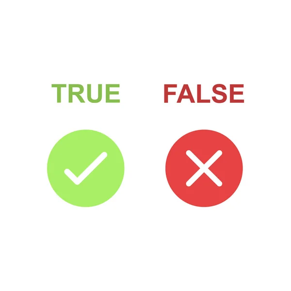 承認または拒否 承認または不承認 はいまたはいいえ 権利または間違っています フラットデザインのベクトルイラストアイコン — ストックベクタ