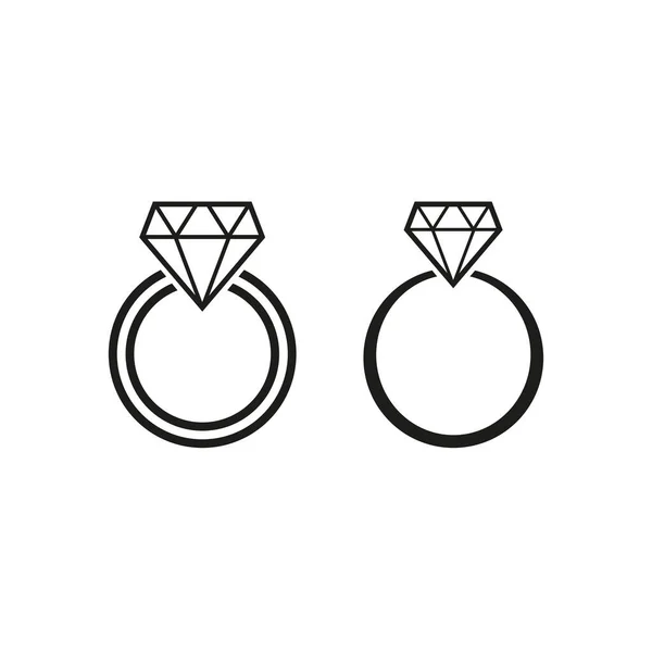 Diamantring Symbole Vektorillustration — Stockvektor