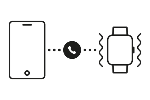 Смартфон Подключен Смарт Часам Векторная Иконка — стоковый вектор
