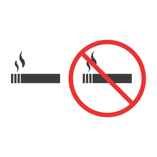 Raucherzone Nichtraucher Symbole Vektorabbildung Flachem Design — Stockvektor
