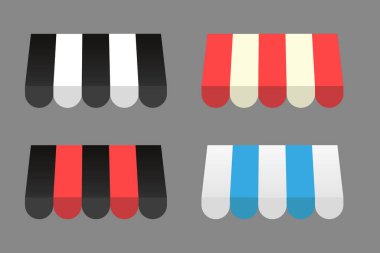 Düz dizaynlı, gölgeli dükkan vektörü çizimi