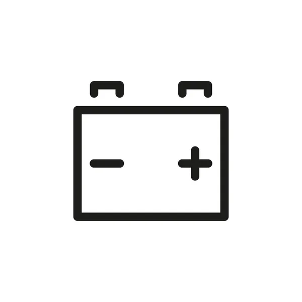 Ligne Noire Icône Batterie Voiture Vecteur — Image vectorielle