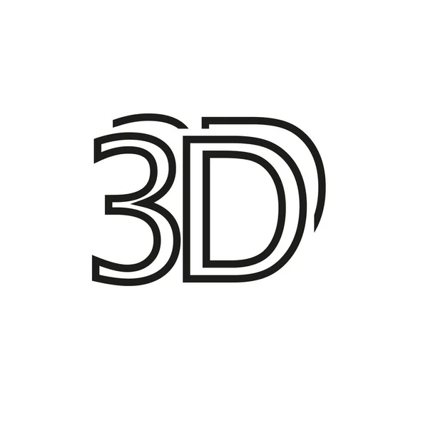 3D映画アイコン イラストベクトルロゴ — ストックベクタ