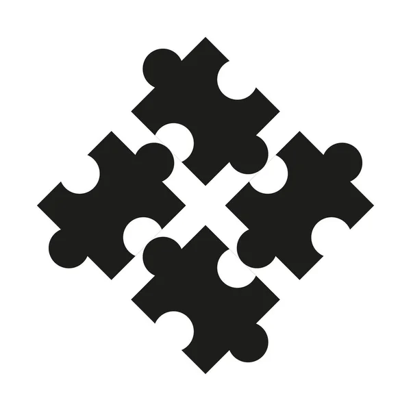 Puzzle Icône Couleur Noire Illustration Vectorielle — Image vectorielle