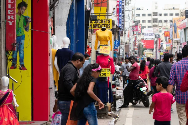 Bangalore India Agosto 2018 Ampia Visuale Della Folla Del Traffico — Foto Stock