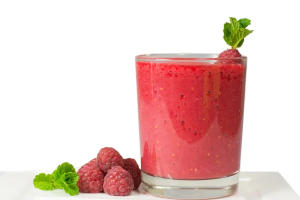 Sehat segar lezat buatan sendiri raspberry smoothie — Stok Foto