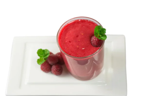 Sehat segar lezat buatan sendiri raspberry smoothie — Stok Foto