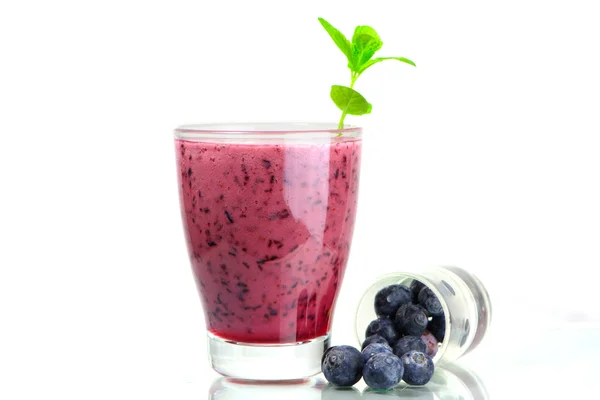 Glass of Fresh Blueberry smoothie — Stock Photo, Image