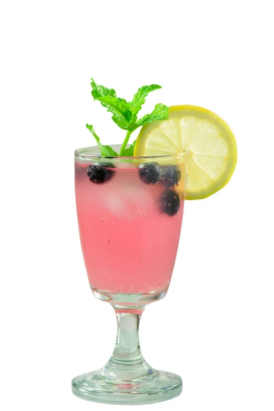 Summer party drink Cold fresh blueberry lemonade with mint — 스톡 사진