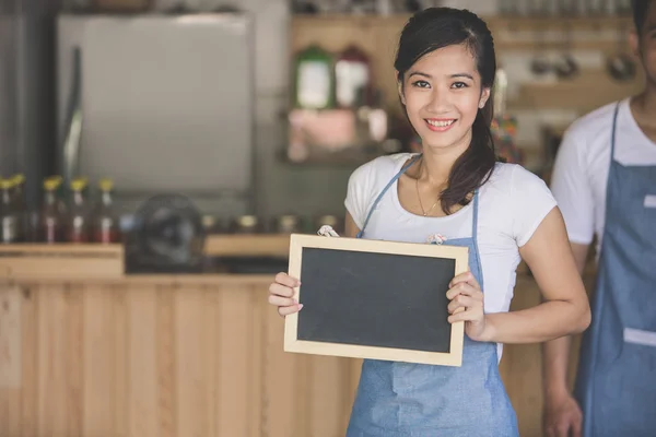 Happy cafe owners — Stock Photo, Image