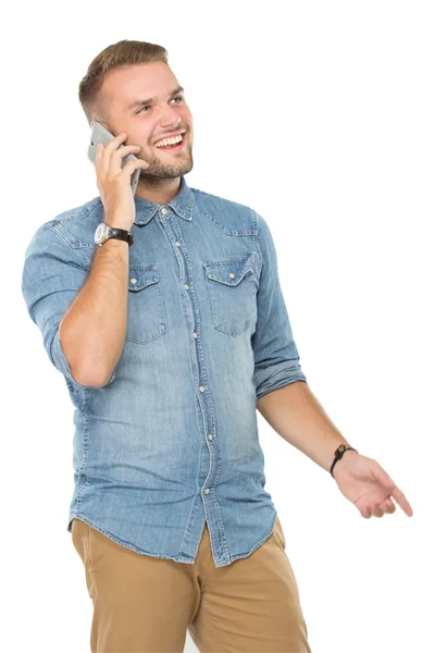 Man speaking on smartphone — Stock Photo, Image