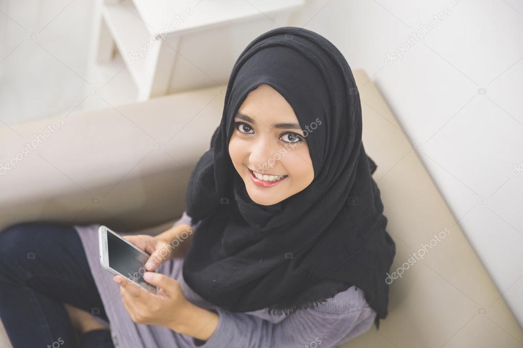 smiling beautiful muslim woman