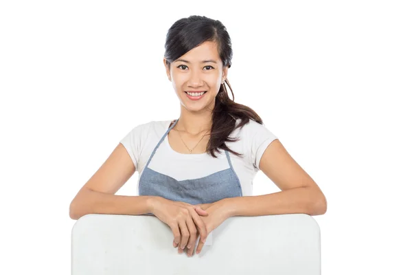 Beautiful Asian cafe owner — Stock Photo, Image