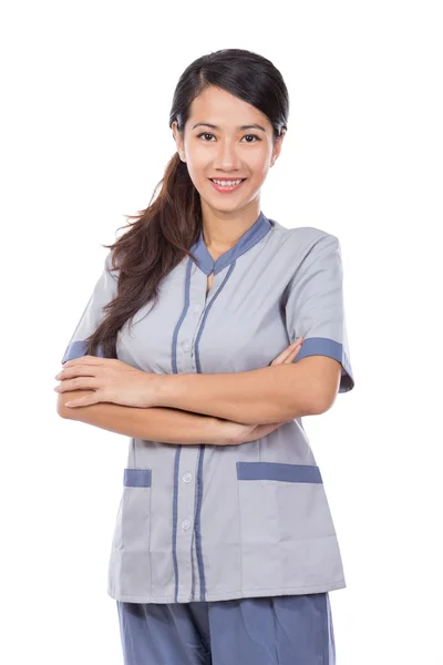 Curious Asian maid — Stock Photo, Image