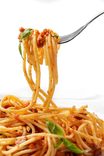 Spaghetti bolognese conditi — Foto Stock