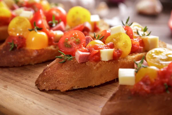 Włoski w domu bruschetta — Zdjęcie stockowe