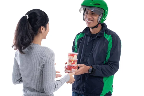 Mensajero de entrega de comida en línea — Foto de Stock