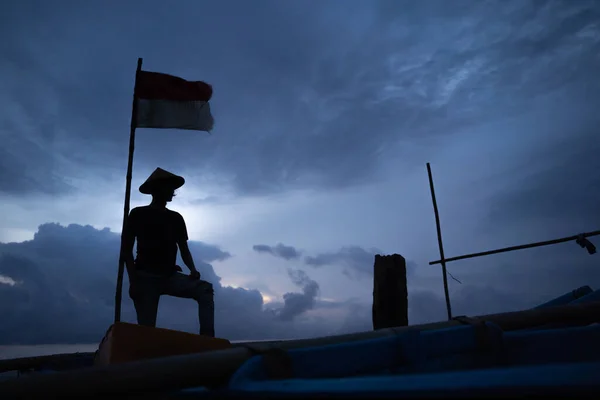 Portrait of a young male fisherman — Stock Photo, Image