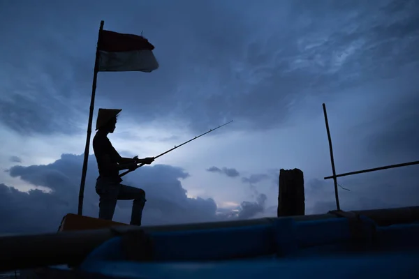 Portrait of a young fisherman — Stock Photo, Image