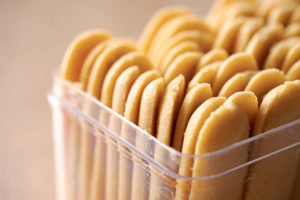 Kue lidah kucing or katte tong biscuit. islamic cookies biscuit for eid mubarak tradition — Stock Photo, Image