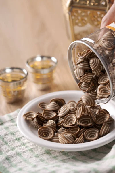 Kuping gajah islamiska kakor kex för eid mubarak tradition — Stockfoto