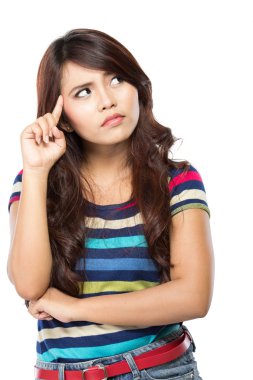 Çekici genç kadın thingking