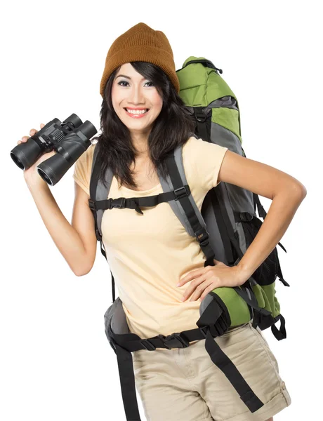 Happy young girl going on vacation — Stock Photo, Image