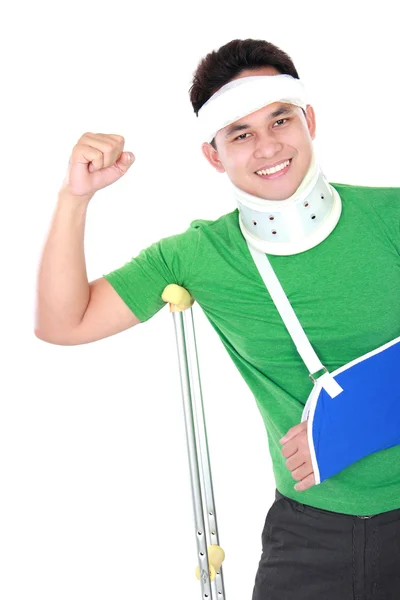 An injured man feel strong — Stock Photo, Image