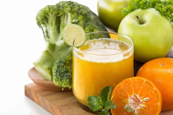 Apples, orange and broccoli smoothie — Stock Photo, Image