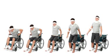 healing process of injured man clipart