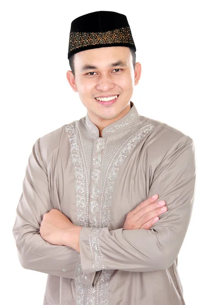 笑みを浮かべてハンサムなイスラム教徒の男 — ストック写真