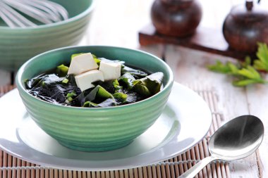 a bowl of miso soup clipart