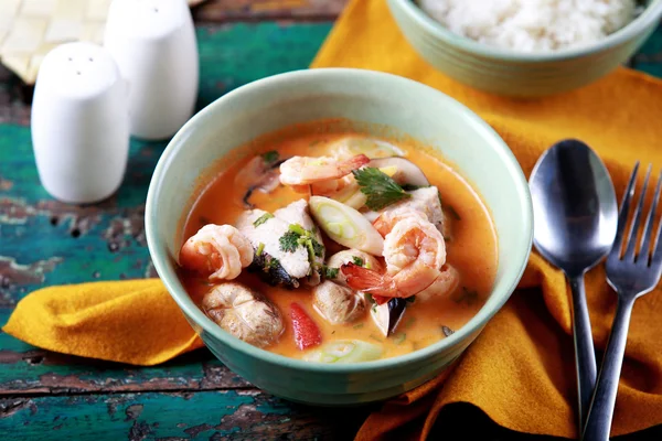 Thaise tom yam soep — Stockfoto