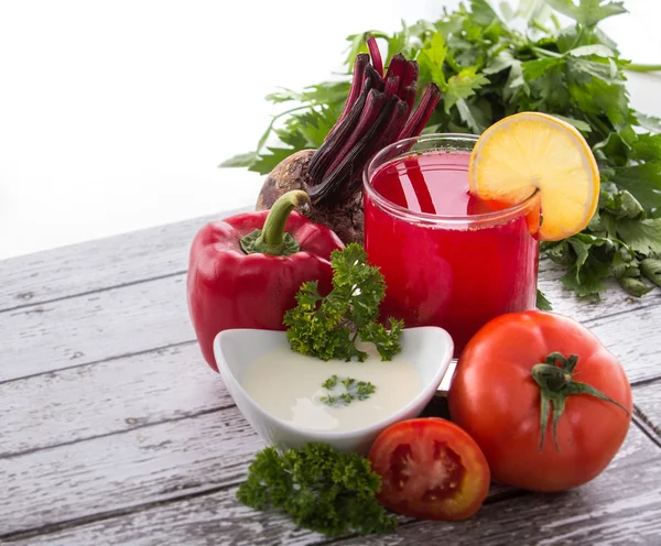 Red vegetables mix juice — Stock Photo, Image