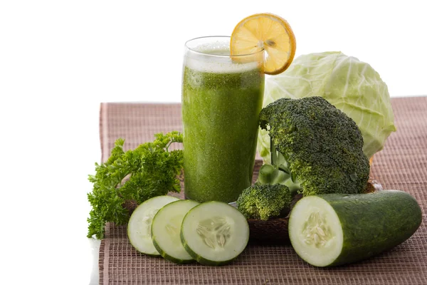 Kale, cucumber,  and broccoli juice — Stock Photo, Image