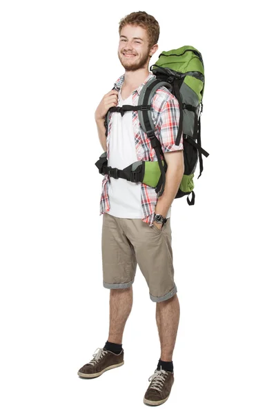 Young man tourist smiling — Stock Photo, Image