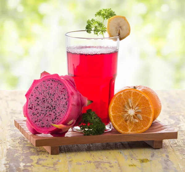 Red Dragon fruit  and Orange Smoothie — Stok Foto