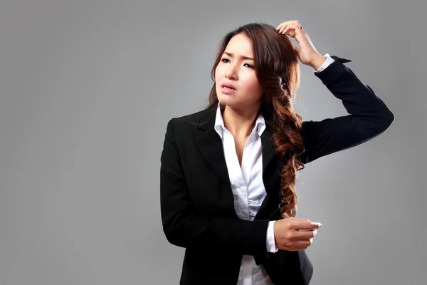 Young businesswoman confuse, stressed — Stock Photo, Image