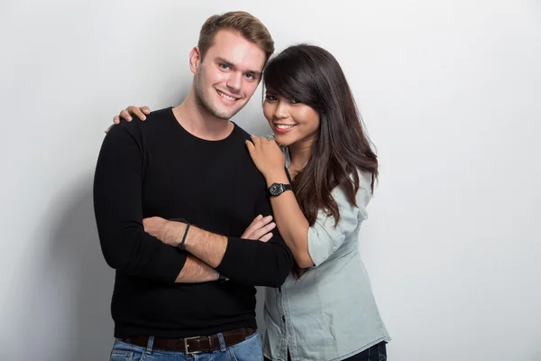 Young happy multicultural couple — Stock Photo, Image