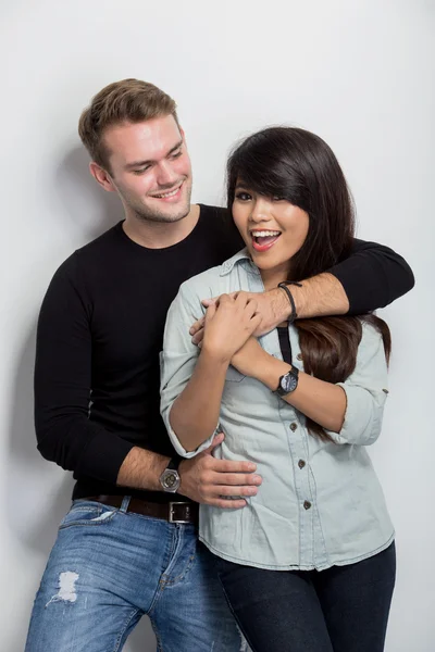 Young happy multicultural couple — Stock Photo, Image