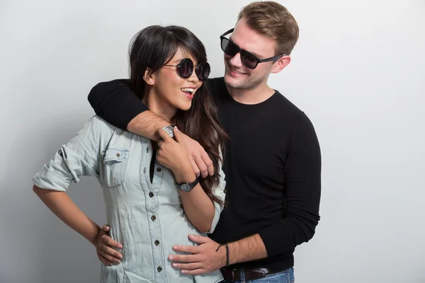 Young happy multicultural couple — Stock Photo, Image