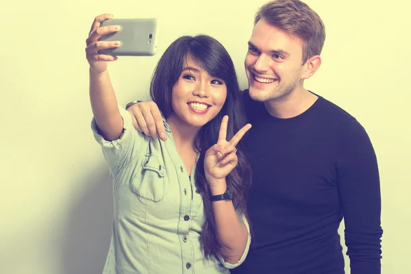 Happy Young multiculture Couple — Stock Photo, Image