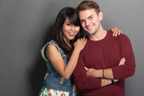 Young happy multicultural couple — Stock Photo, Image