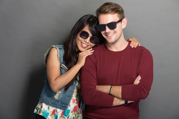 Young happy multicultural couple — Stock Photo, Image