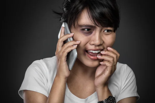 Woman victim of domestic abuse — Stock Photo, Image