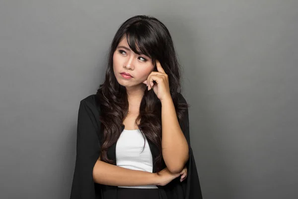 Stressed Businesswoman thinking up — Stock Photo, Image