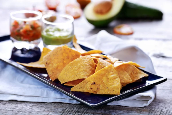 Chips mexicanos e salsa — Fotografia de Stock